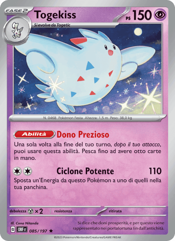 Togekiss, carta 085 di Ossidiana Infuocata