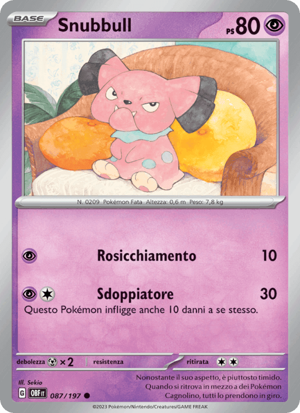 Snubbull, carta 087 di Ossidiana Infuocata