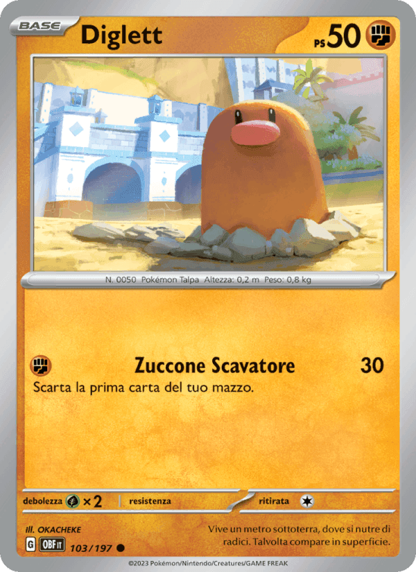 Diglett, carta 103 di Ossidiana Infuocata