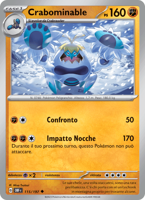 Crabominable, carta 115 di Ossidiana Infuocata