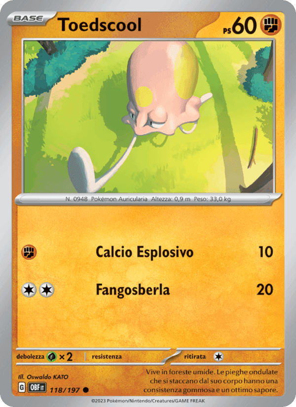 Toedscool, card 118 from Ossidiana Infuocata
