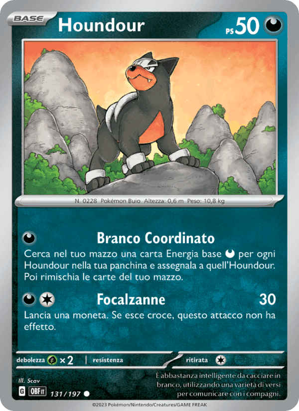 Houndour, carta 131 di Ossidiana Infuocata