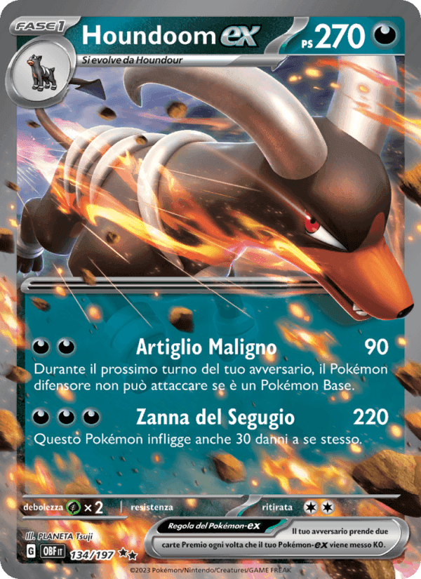 Houndoom-ex, carta 134 di Ossidiana Infuocata