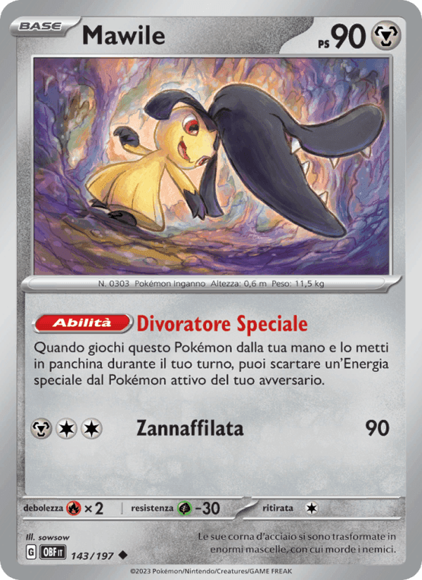Mawile, card 143 from Ossidiana Infuocata