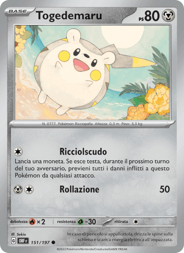 Togedemaru, carta 151 di Ossidiana Infuocata