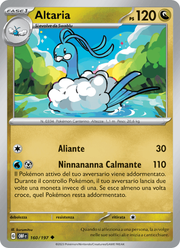 Altaria, carta 160 di Ossidiana Infuocata