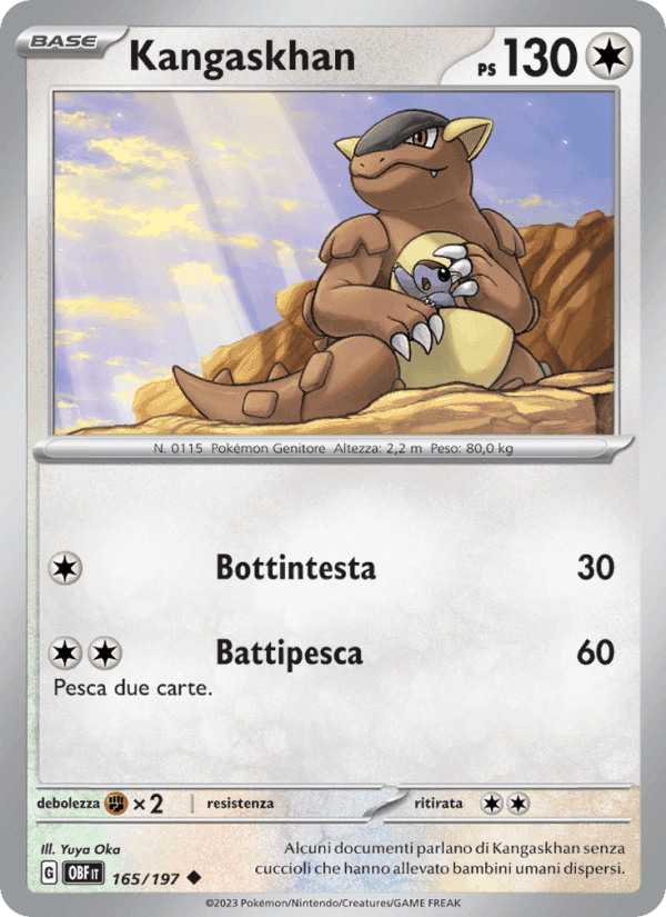 Kangaskhan, carta 165 di Ossidiana Infuocata