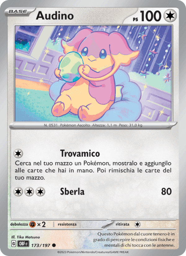 Audino, carta 173 di Ossidiana Infuocata