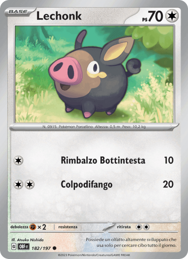 Lechonk, card 182 from Ossidiana Infuocata