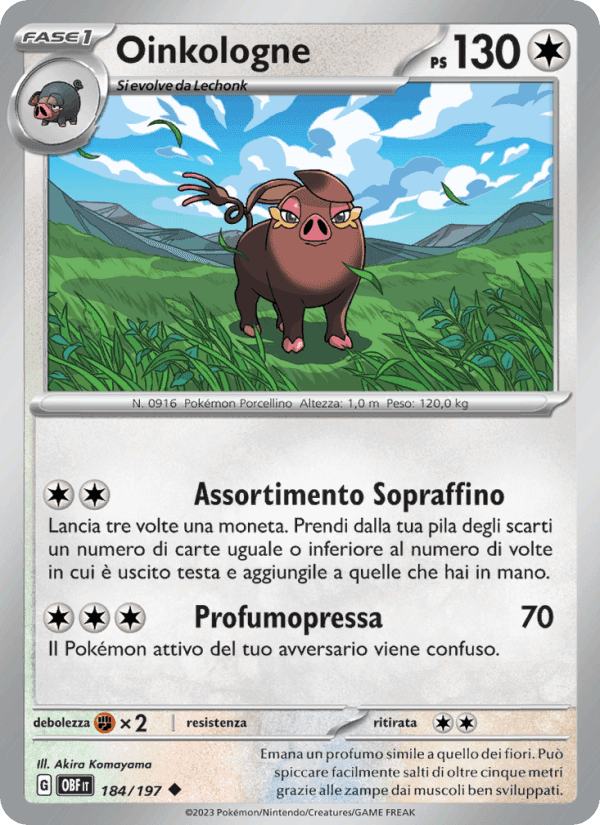 Oinkologne, card 184 from Ossidiana Infuocata