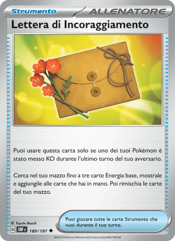 Lettera di Incoraggiamento, card 189 from Ossidiana Infuocata