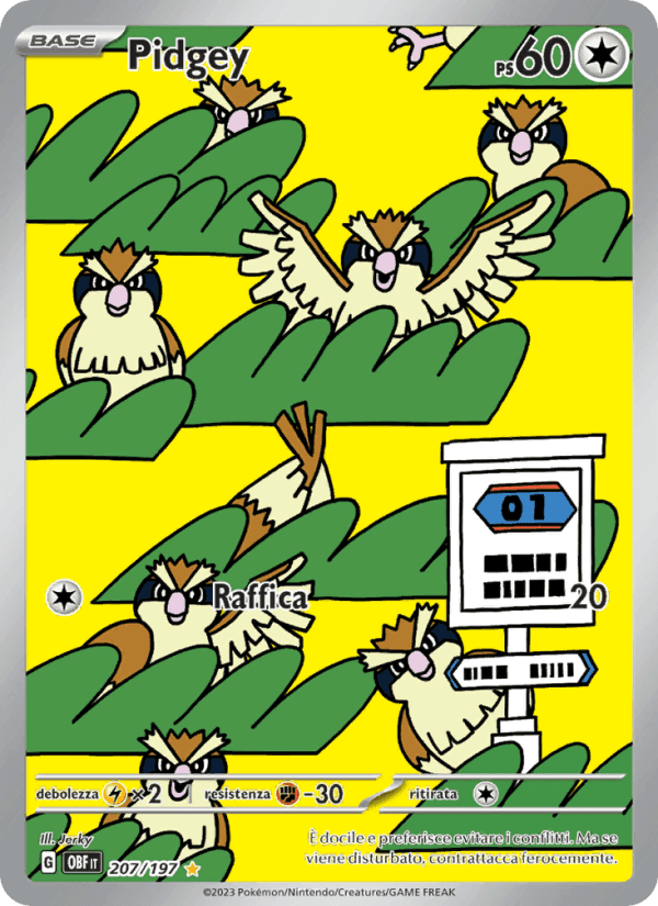 Pidgey, carta 207 di Ossidiana Infuocata