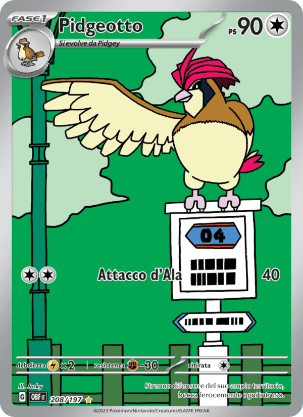 Pidgeotto, carta 208 di Ossidiana Infuocata