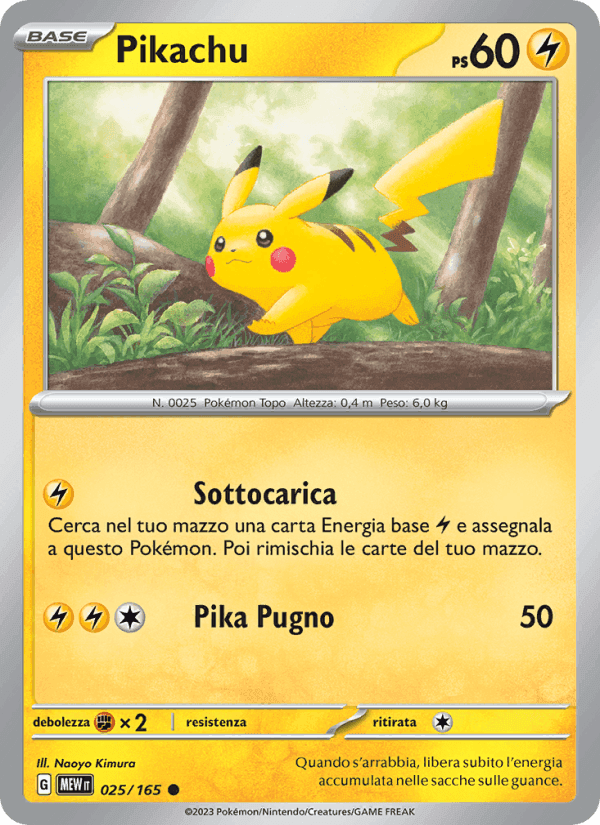 Pikachu, carte 025 de 151