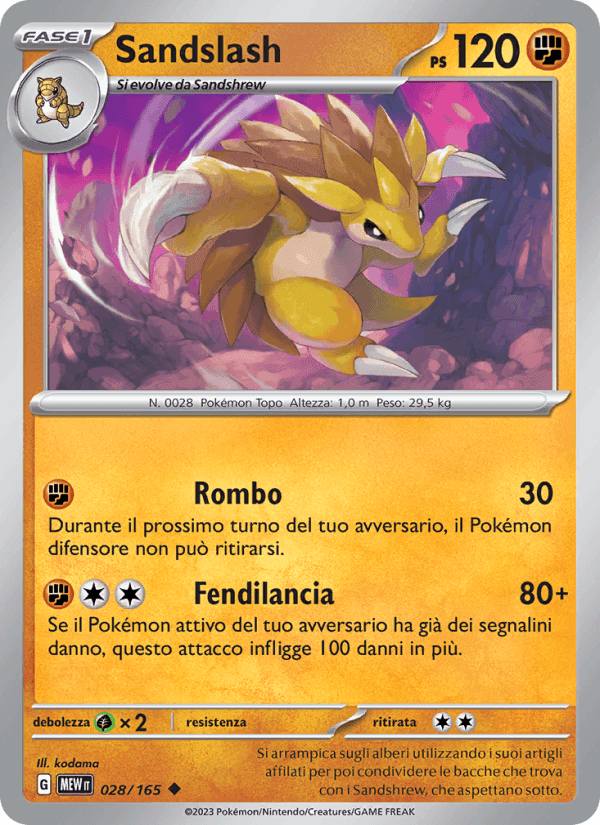 Sandslash, card 028 from 151