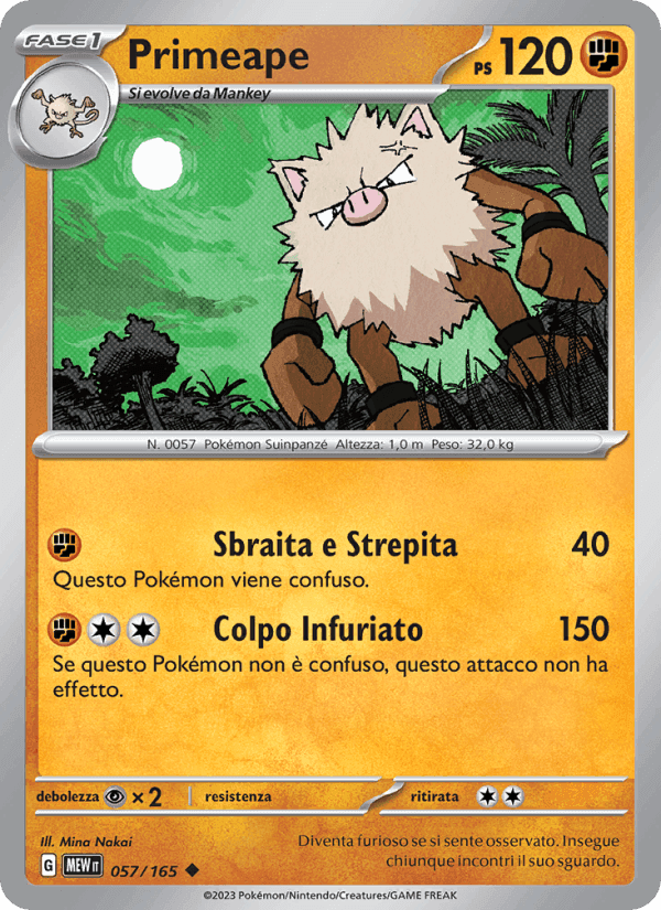 Primeape, card 057 from 151