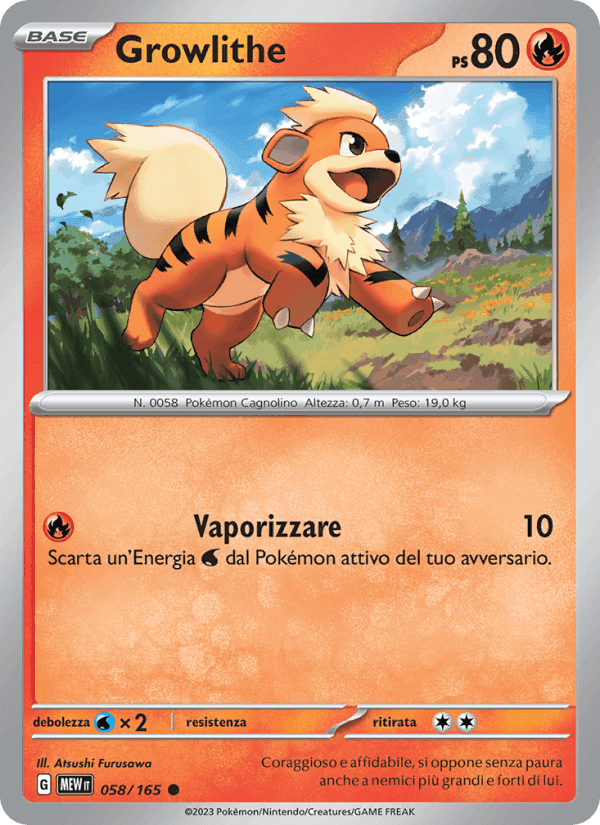 Growlithe, carte 058 de 151