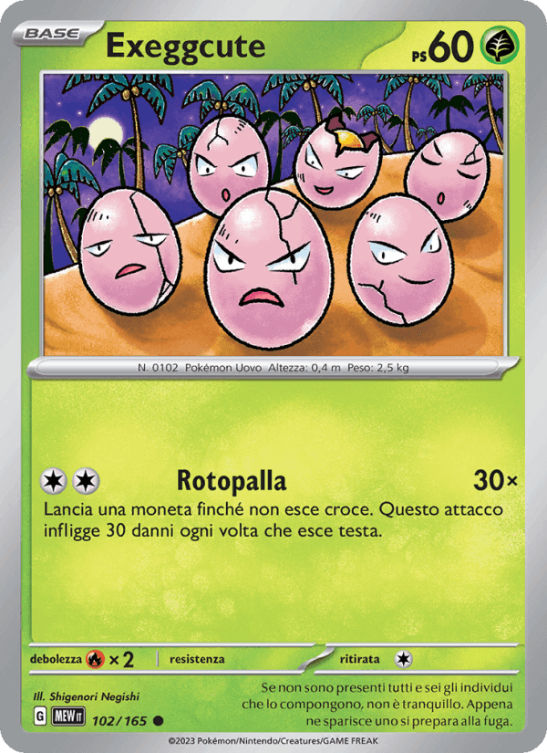 Exeggcute, carta 102 di 151