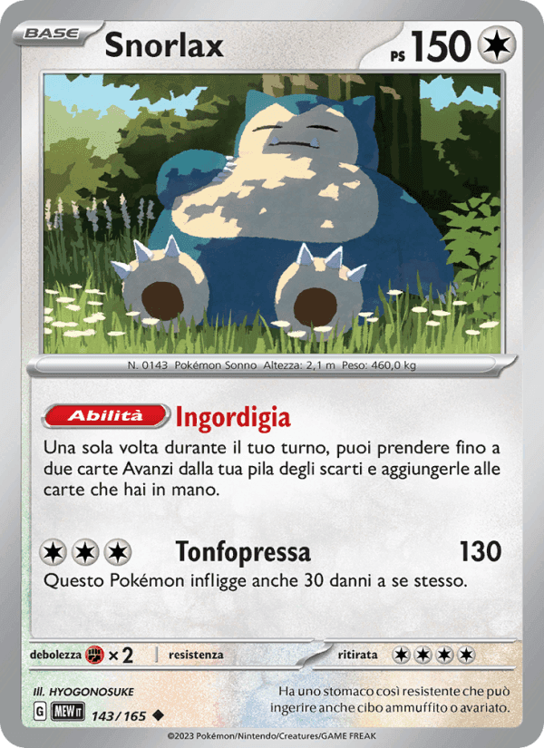 Snorlax, card 143 from 151