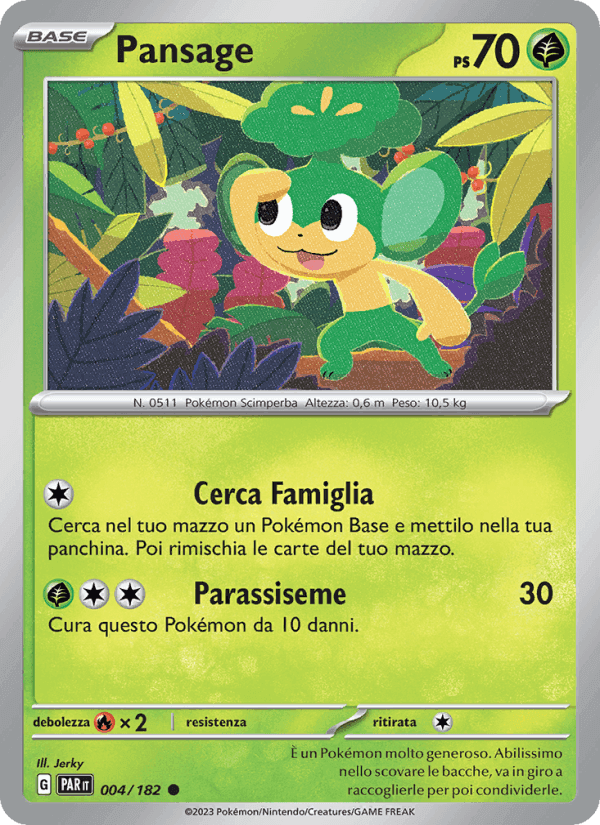 Pansage, card 004 from Paradosso Temporale