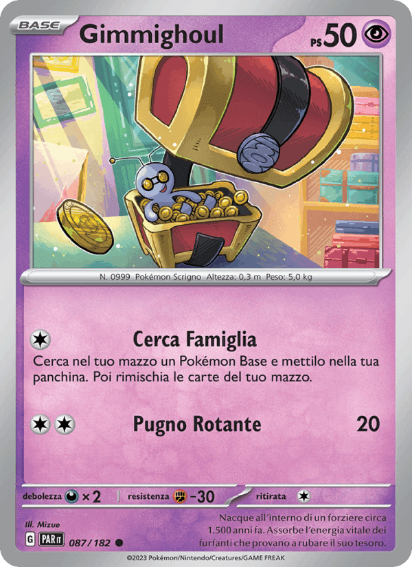 Gimmighoul, card 087 from Paradosso Temporale