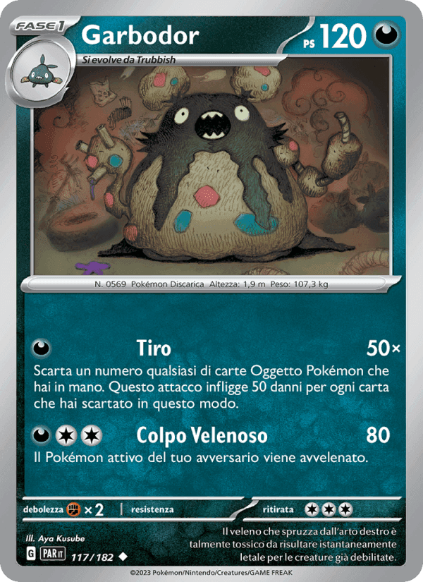 Garbodor, card 117 from Paradosso Temporale