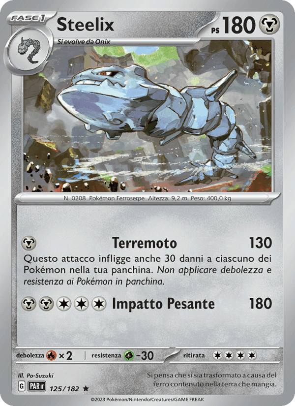 Steelix, carta 125 di Paradosso Temporale