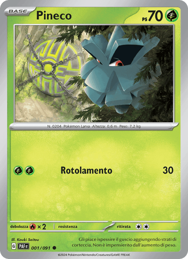 Pineco, card 001 from Destino di Paldea
