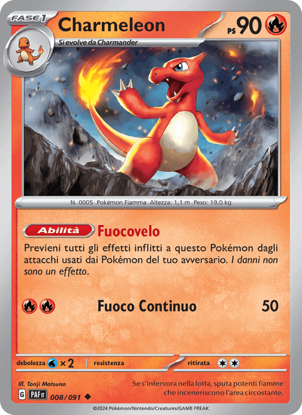 Charmeleon, carta 008 di Destino di Paldea
