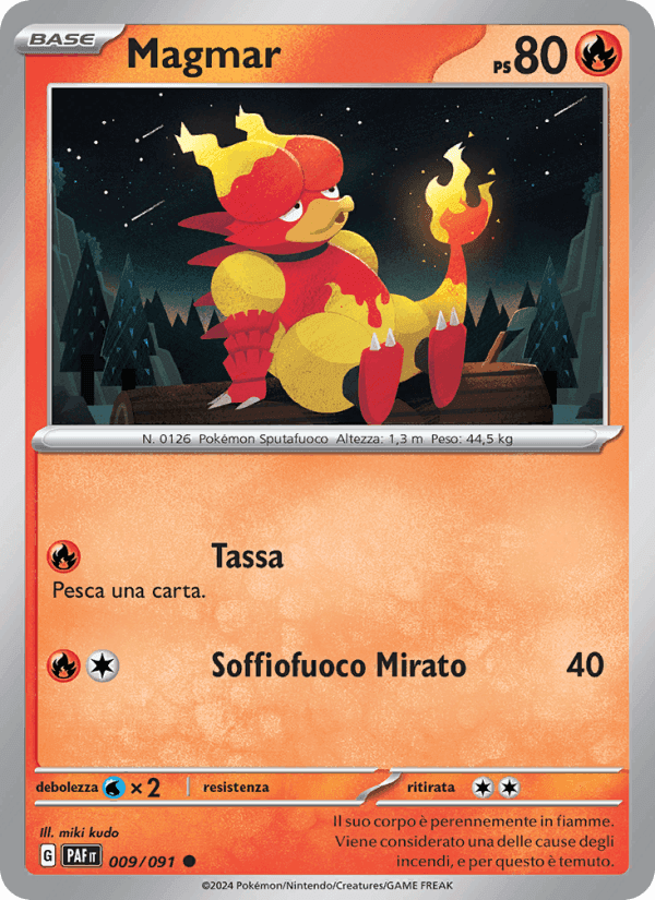 Magmar, card 009 from Destino di Paldea