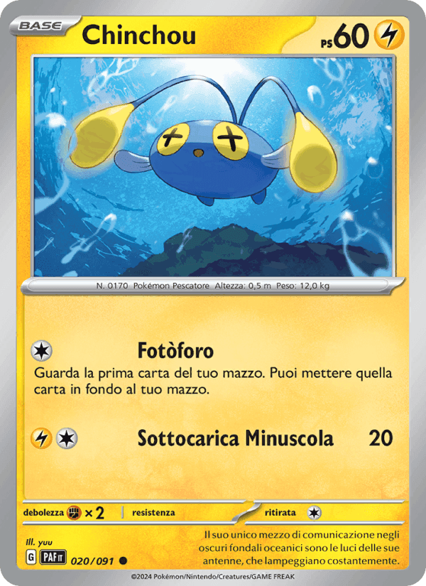 Chinchou, carta 020 de Destino di Paldea