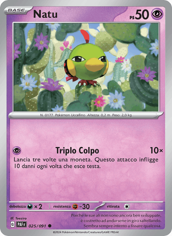 Natu, carte 025 de Destino di Paldea