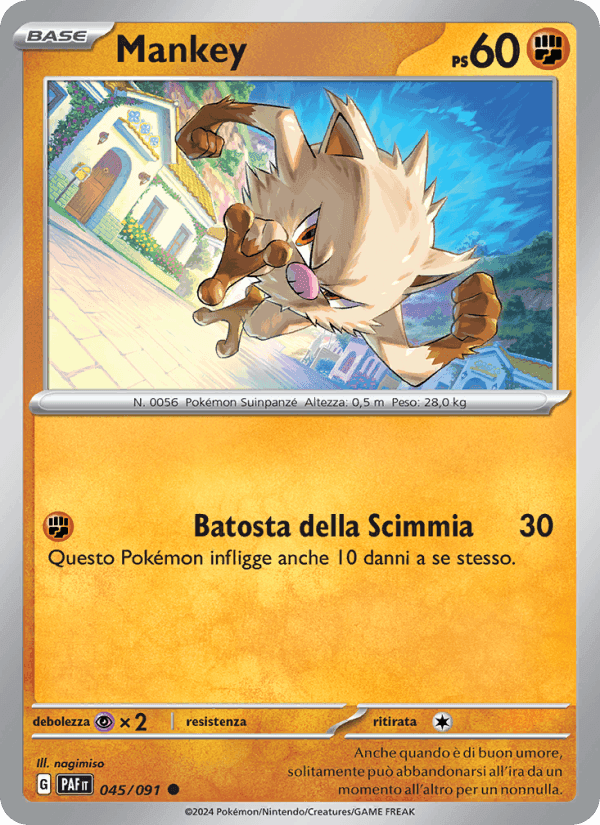 Mankey, carta 045 de Destino di Paldea
