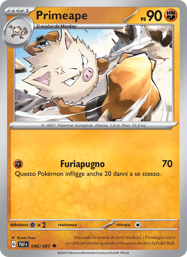 Primeape, carta 046 di Destino di Paldea