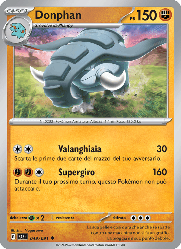 Donphan, card 049 from Destino di Paldea