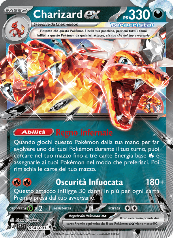 Charizard-ex, carte 054 de Destino di Paldea