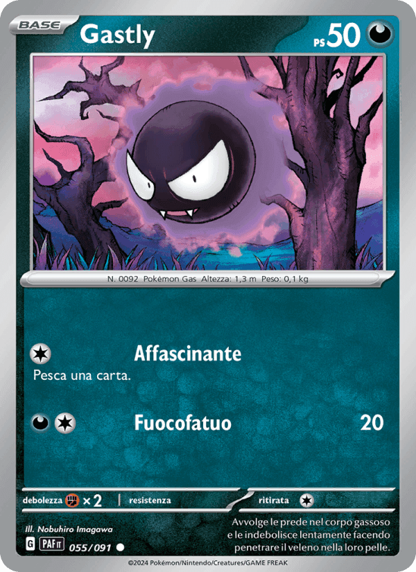 Gastly, carta 055 de Destino di Paldea