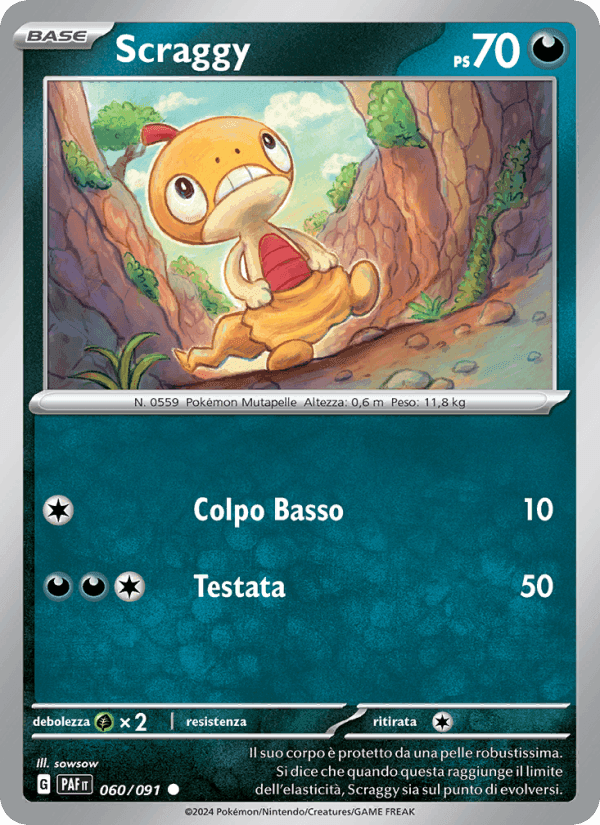 Scraggy, card 060 from Destino di Paldea
