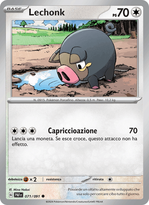 Lechonk, card 071 from Destino di Paldea