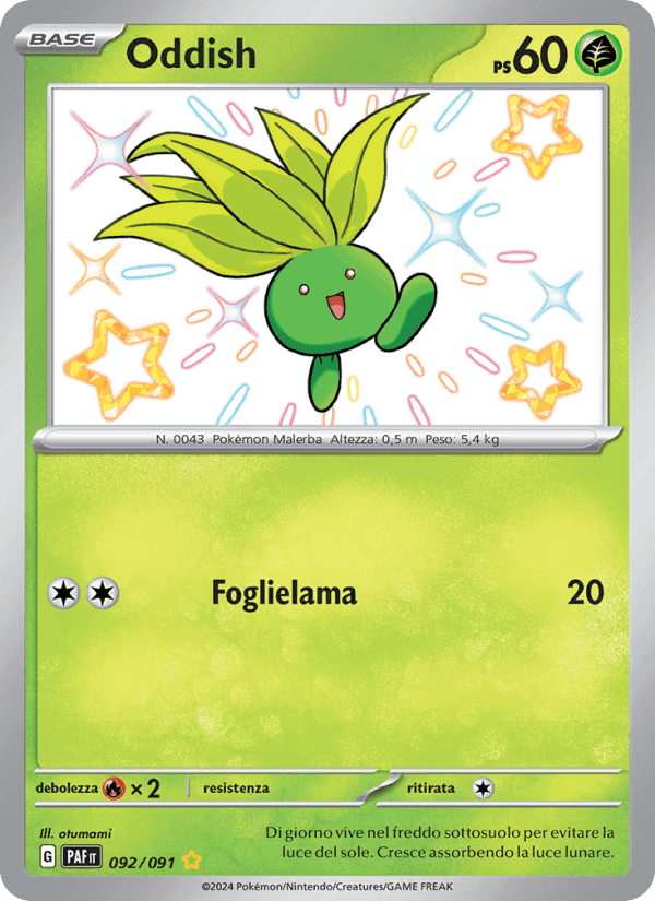 Oddish, carte 092 de Destino di Paldea