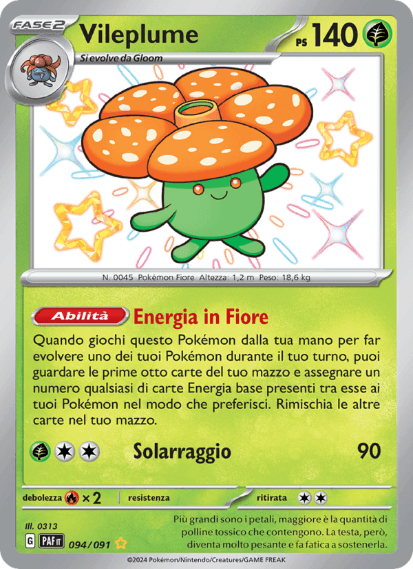Vileplume, carta 094 di Destino di Paldea