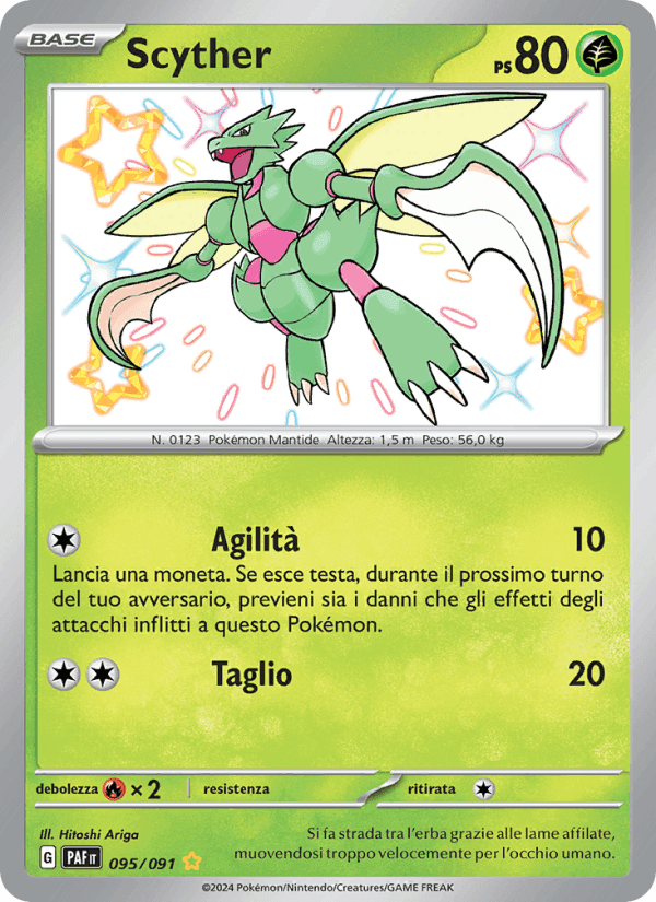 Scyther, carta 095 di Destino di Paldea