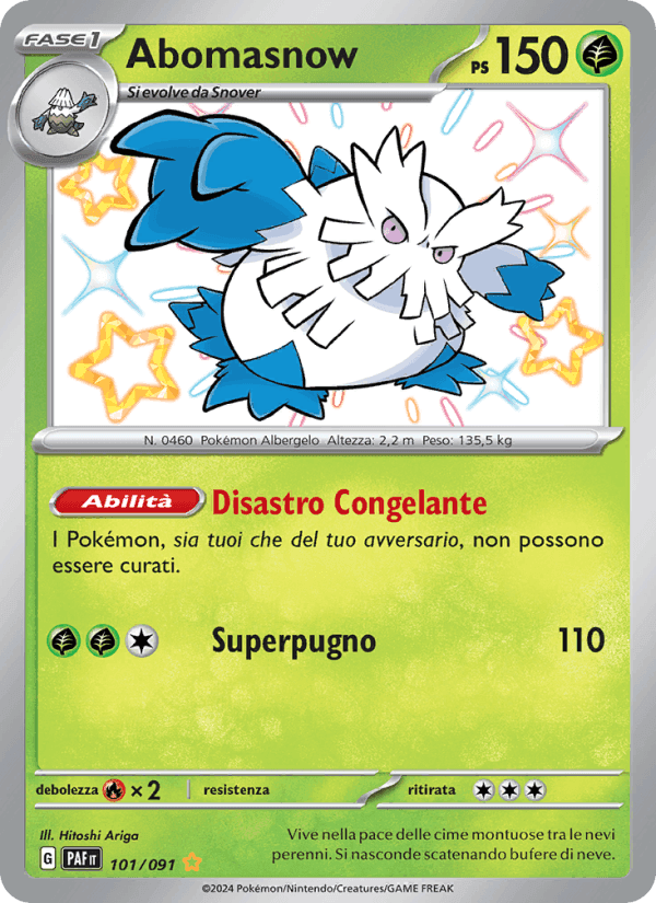Abomasnow, card 101 from Destino di Paldea