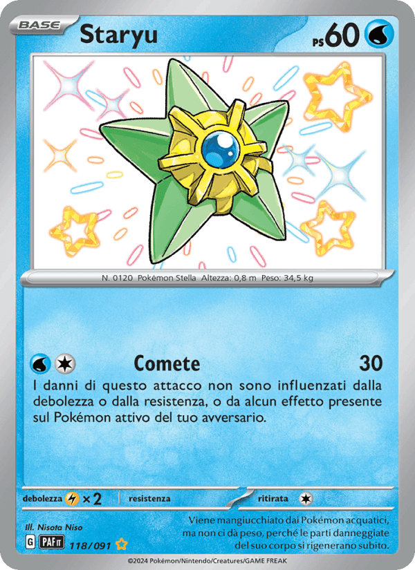 Staryu, card 118 from Destino di Paldea