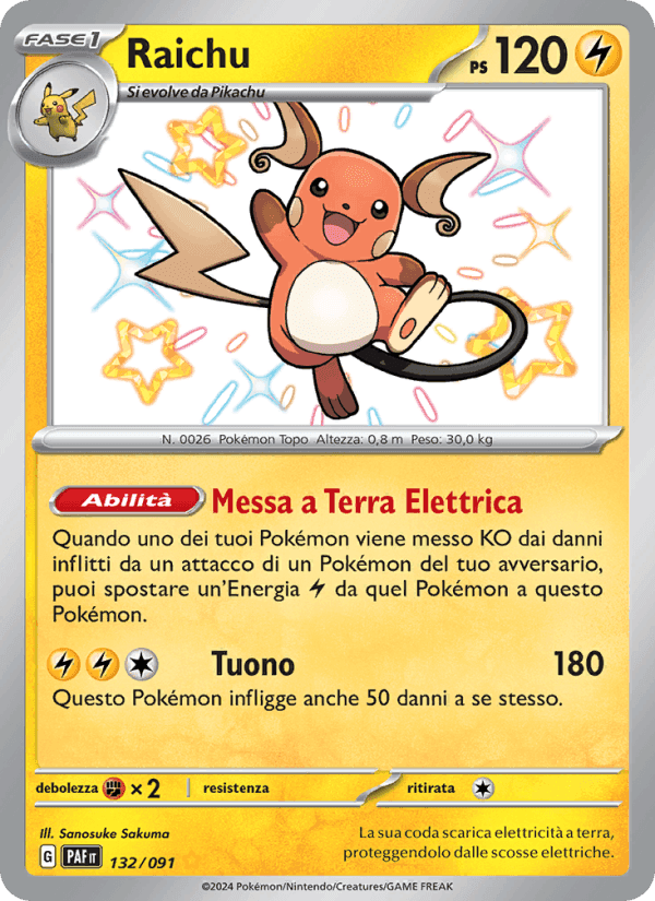 Raichu, card 132 from Destino di Paldea