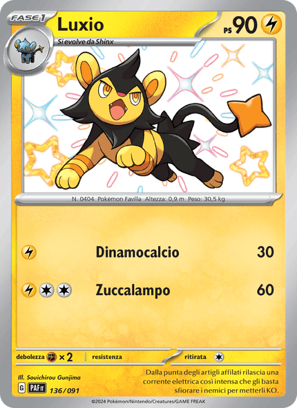 Luxio, carta 136 di Destino di Paldea