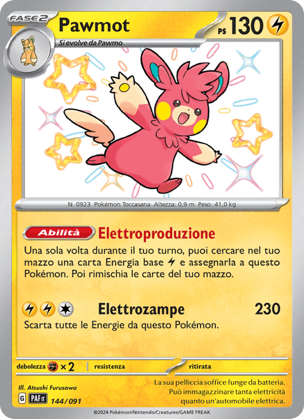 Pawmot, card 144 from Destino di Paldea
