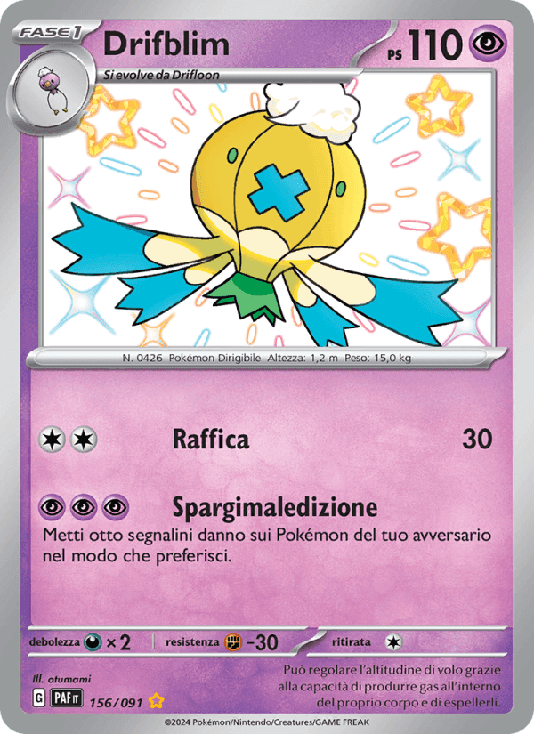 Drifblim, card 156 from Destino di Paldea