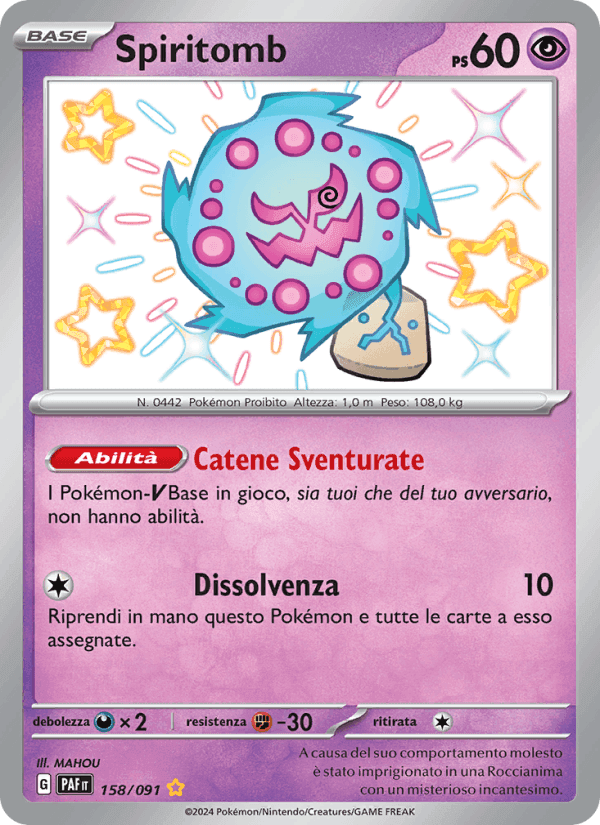 Spiritomb, card 158 from Destino di Paldea