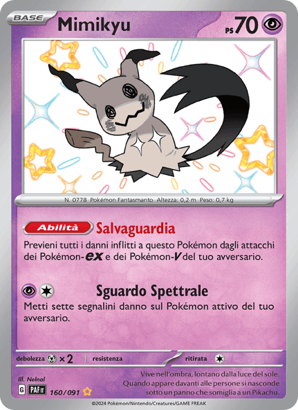 Mimikyu, carta 160 di Destino di Paldea